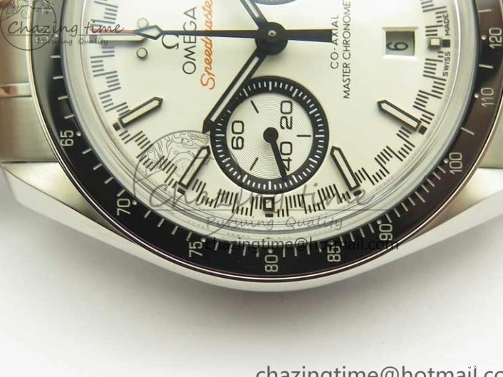 0217 UrbanChic Speedmaster Moonwatch OMF 1:1 Best Edition White Dial Black Hand on SS Bracelet A 8045